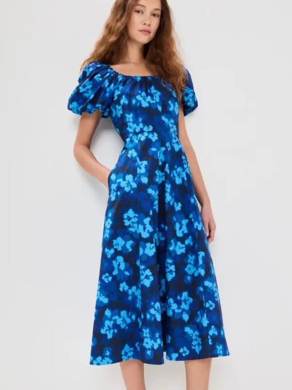 Ulla Johnson Blue Floral Midi Dress
